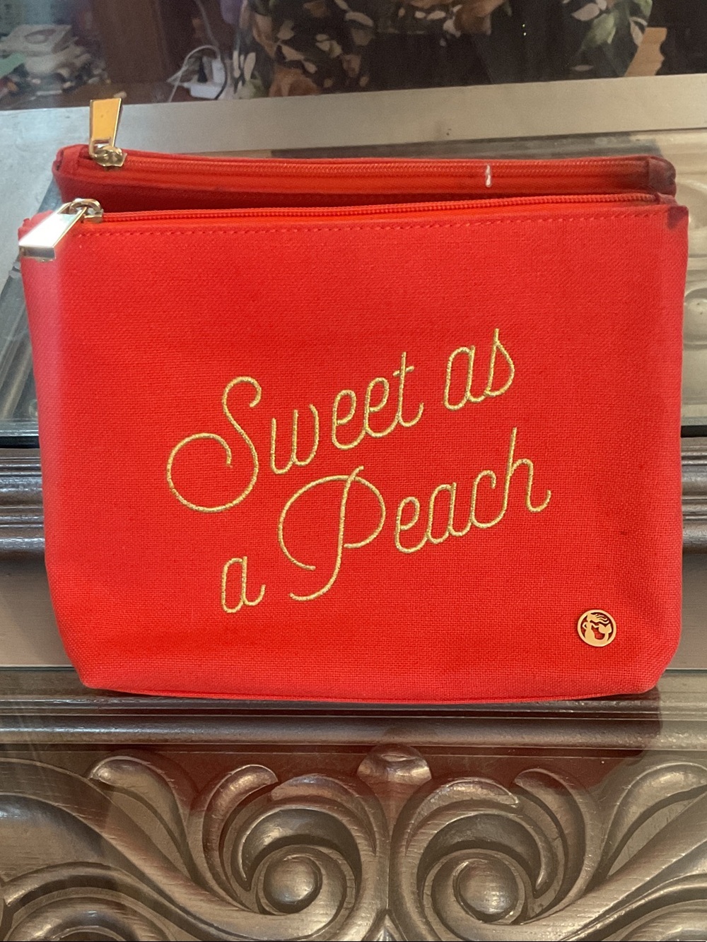 Spartina 449 Sweet as a Peach Orange Cosmetic Pouch